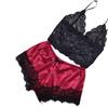 Sleepwear Set Lace Patchwork Ladies Sling Vesta s elastickým pasem Krátké kalhoty na líbánky