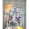 Womens Oversized Denim Jacket With Patch Letters Hip Hop Style Loose Fit Outerwear
