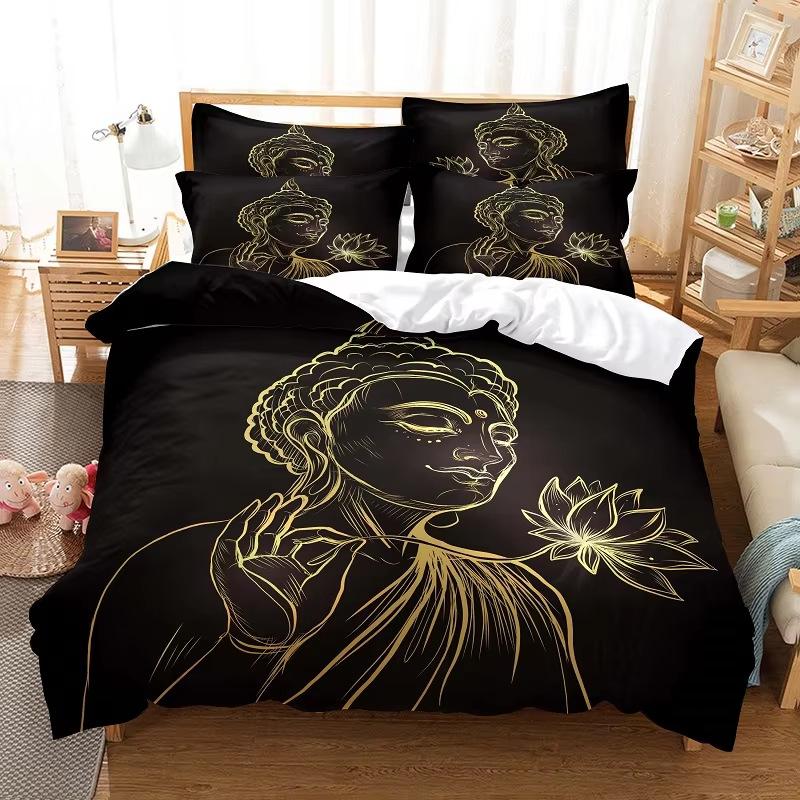 Colorful Buddha Down Comforter Set Bedding Set 3-piece Duvet Cover Set