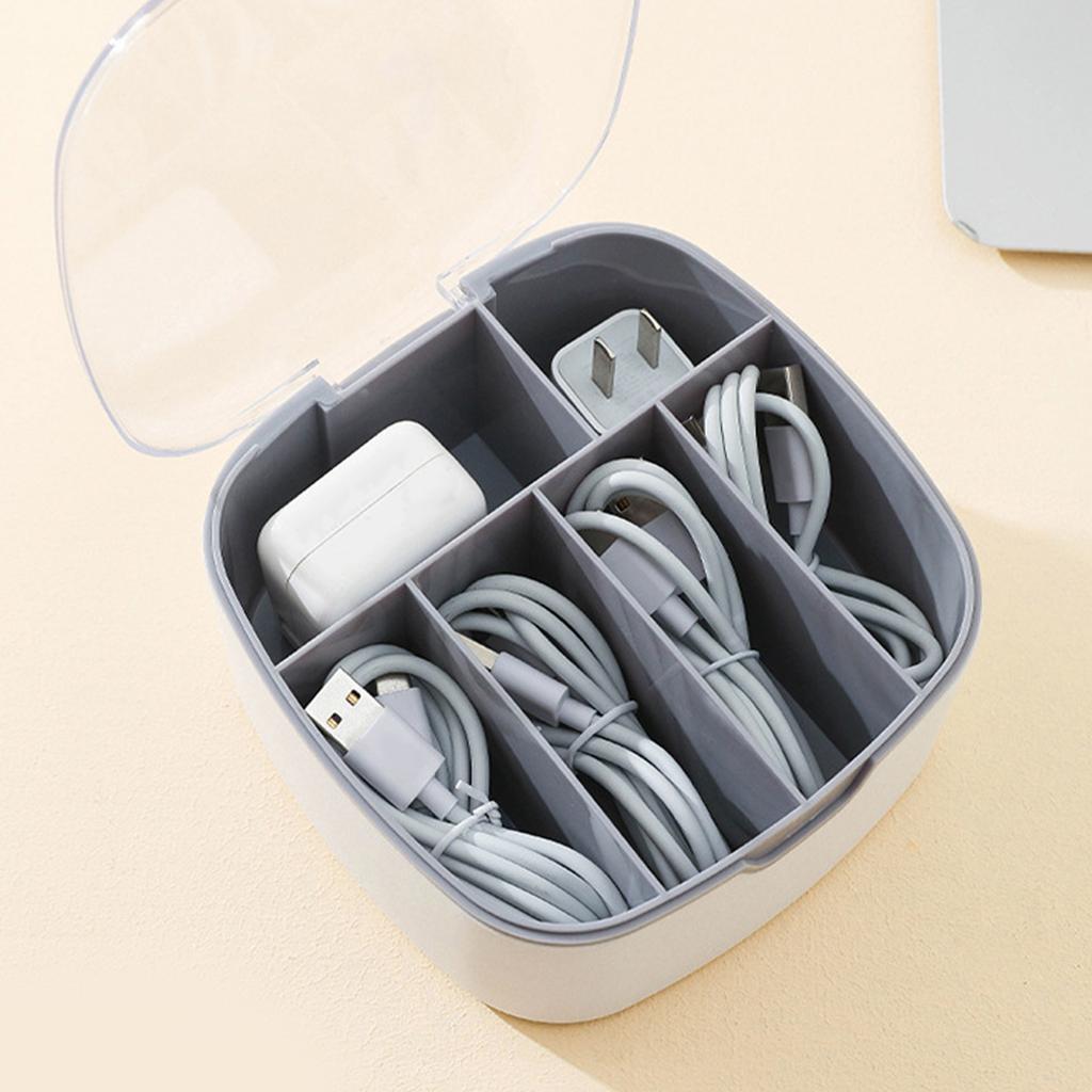Cable Organizer Box with Lid Plastic Power Strip Holder Desk Cord Storage Box for Messy Cables Wire Management