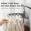 Easy Hold foldable travel hanger Best folding clothes drying rack Travel hangers hanging rack with 5 holes for hotel camping travel