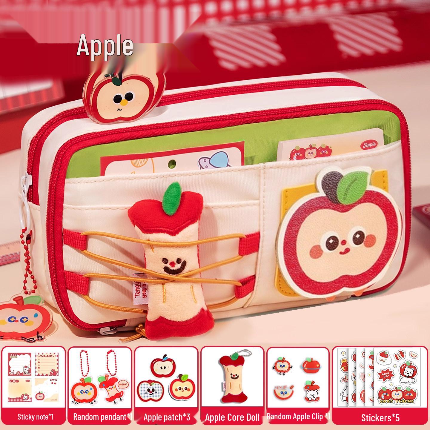 Large-Capacity Apple Pencil Case - Student Stationery Box, Back-to-School Gift