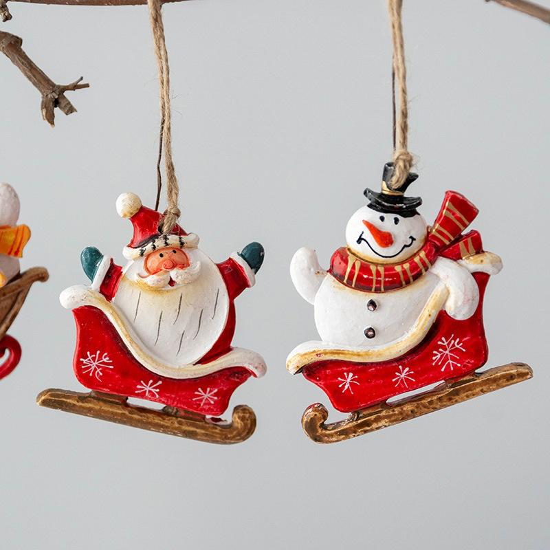 Christmas Tree Ornaments Cartoon Santa Claus Reindeer Ornaments Home Holiday Christmas Decorations Christmas Ornaments Gifts