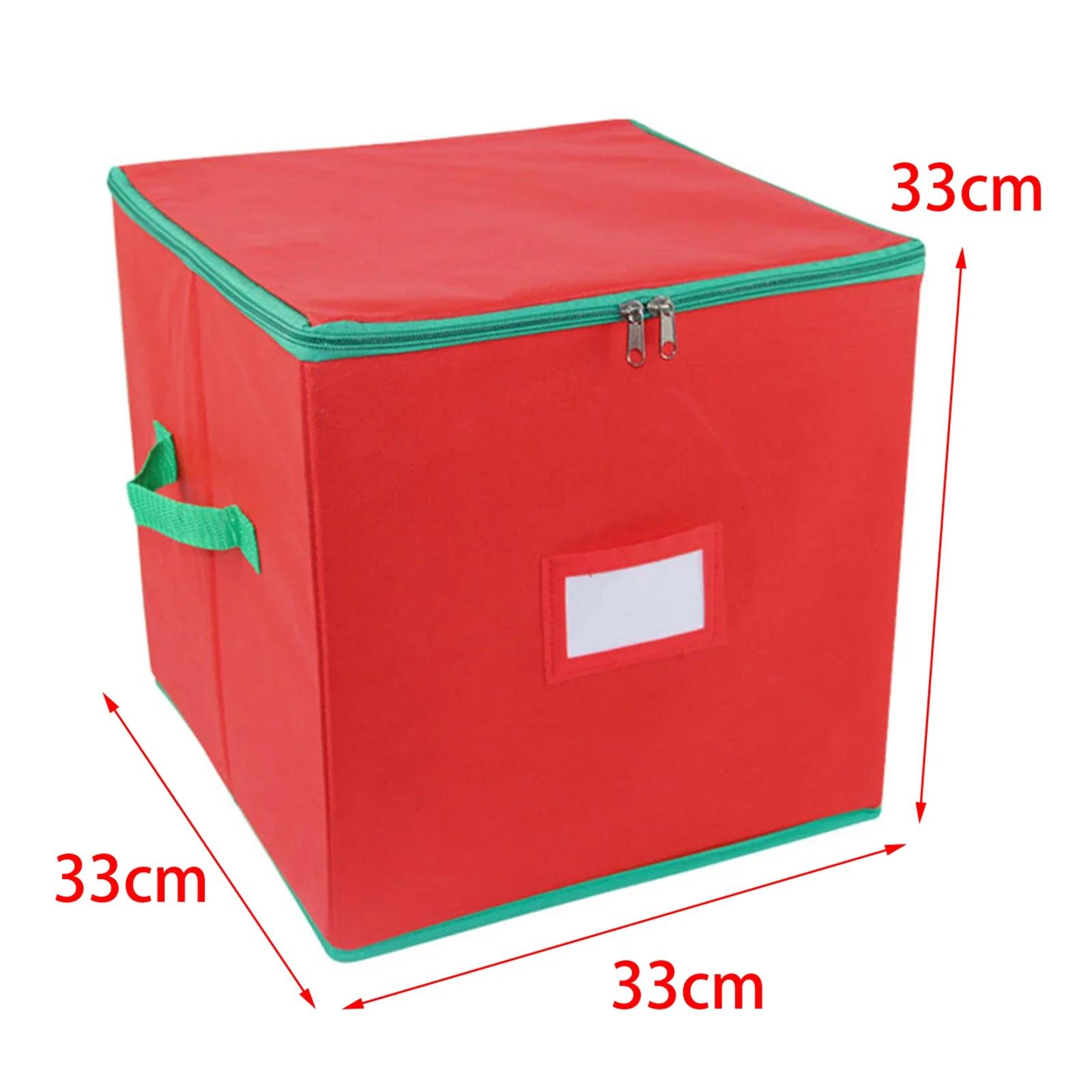 

Red 64 Grids Christmas Ornament Storage Box Preserve Case Christmas Tree Decorations Organizer for Home Xmas Storage Accessories