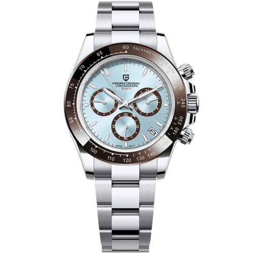 LACZ DENTON Pagani Design PD1644 Men's Stainless Steel Quartz Chronograph Watch, 100m Water Resistant, Men's Sports Watch, Fashion Gift for Business a