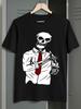 Men's T-Shirt Y2K 1pc Nurse Skeleton Black