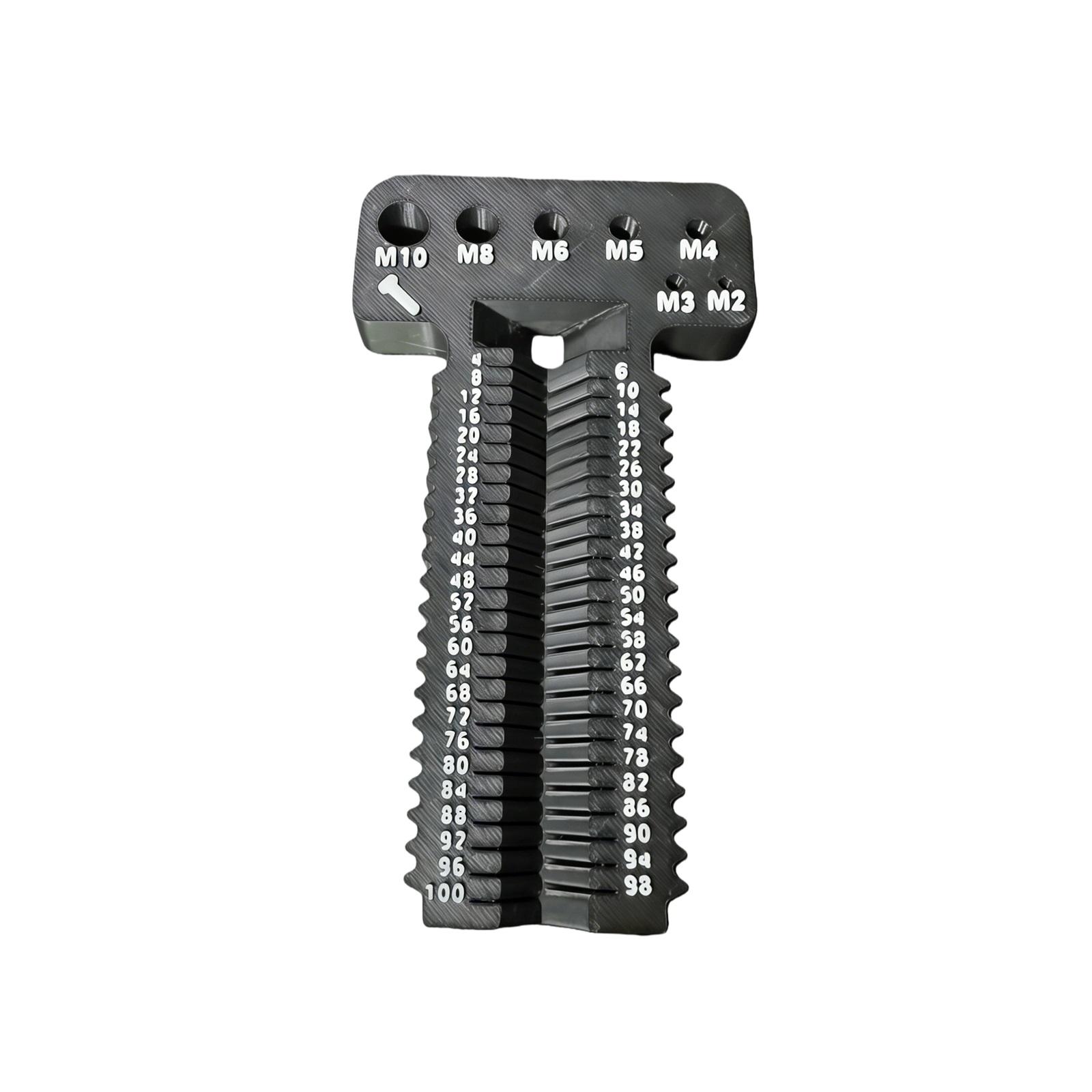 

3D Printing Screw Measurement Card Board Plastic Hardware Specifications Ruler Hole Distance Thread Tool Distance Measuring Tool One Size чёрный