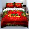 Merry Christmas Festive Set Bedding Duvet Cover Set Duvet Cover Pillowcases  (1*Duvet Cover 2*Pillowcases, without duvet insert)
