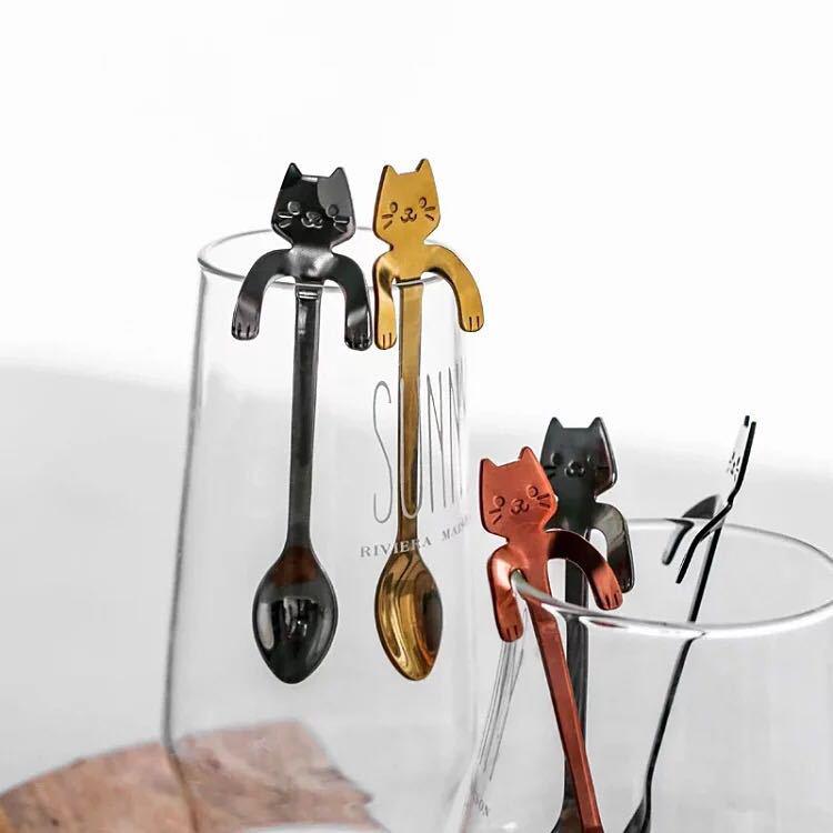 Creative Stainless Steel Cat Spoon - Cartoon Coffee & Stirring Spoon