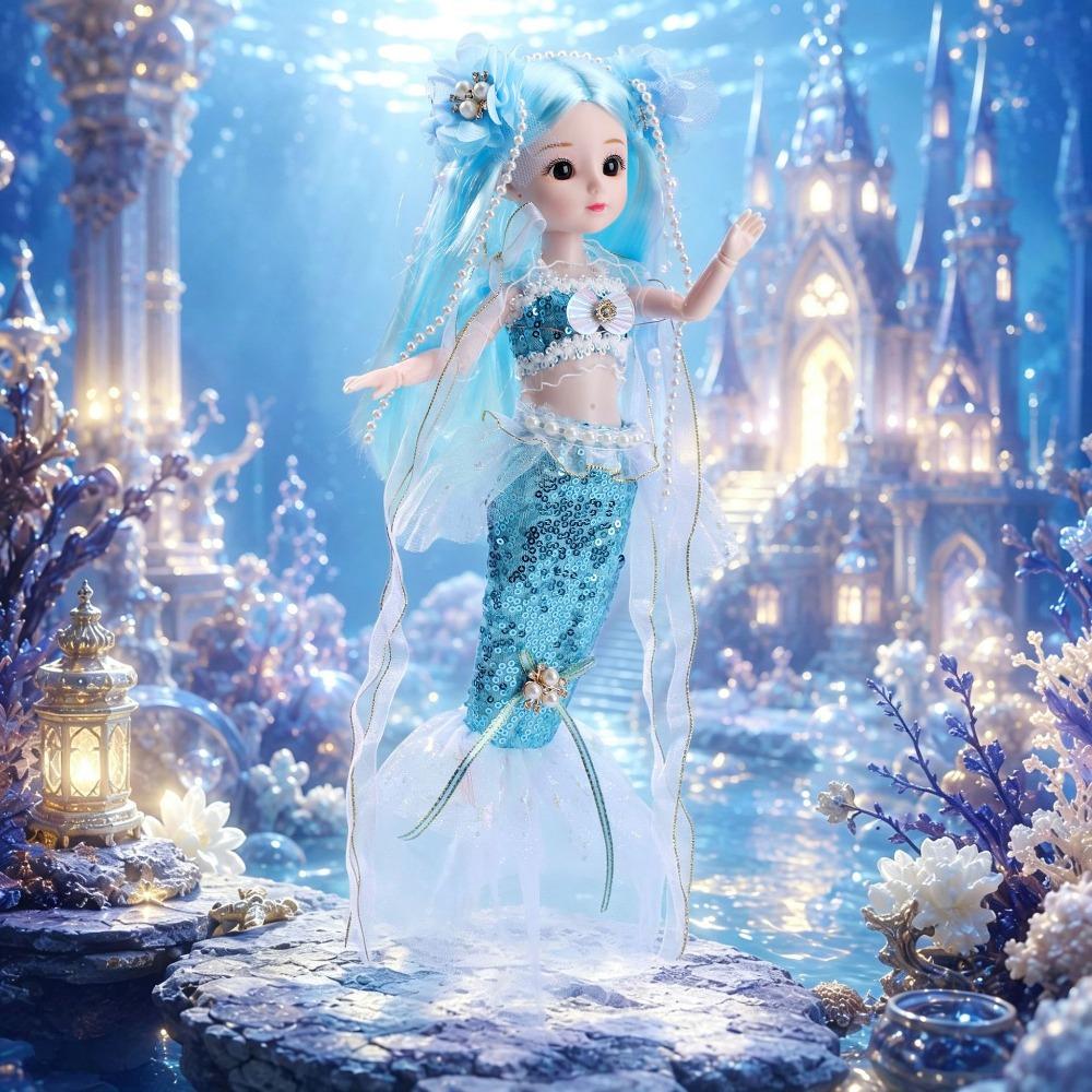 Sequined Mermaid Princess Toy Multi Joints Movable Mermaid Interactive Toys Mermaid Doll Kids Toy