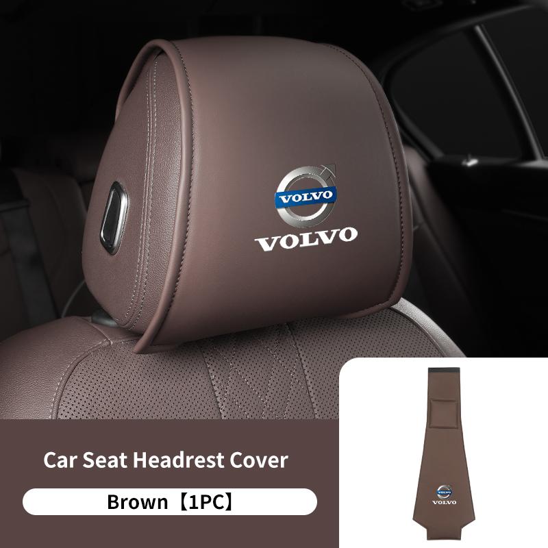 Copertura per Poggiatesta Sedile Auto in Pelle Anti-sporco Protezione Cuscino per Collo Per Volvo C70 S60 S80 S90 V40 V50 V60 V90 XC40 XC60 XC70 XC90