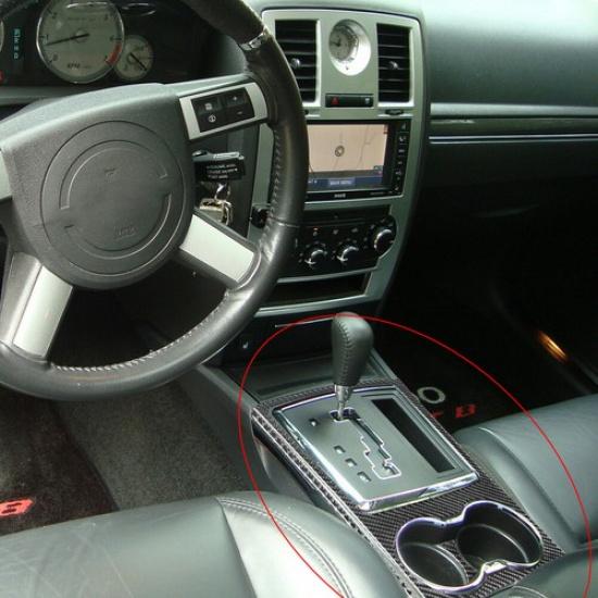 4Pcs For Chrysler 300 Carbon Fiber Interior Transmission Cupholder Cover Trim