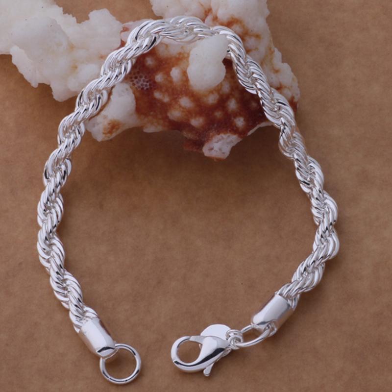 Wholesal 925 Sterling Silver Bracelet Rope Romance Chain For Woman Men Fashion Engagement Party Wedding Jewelry Gift