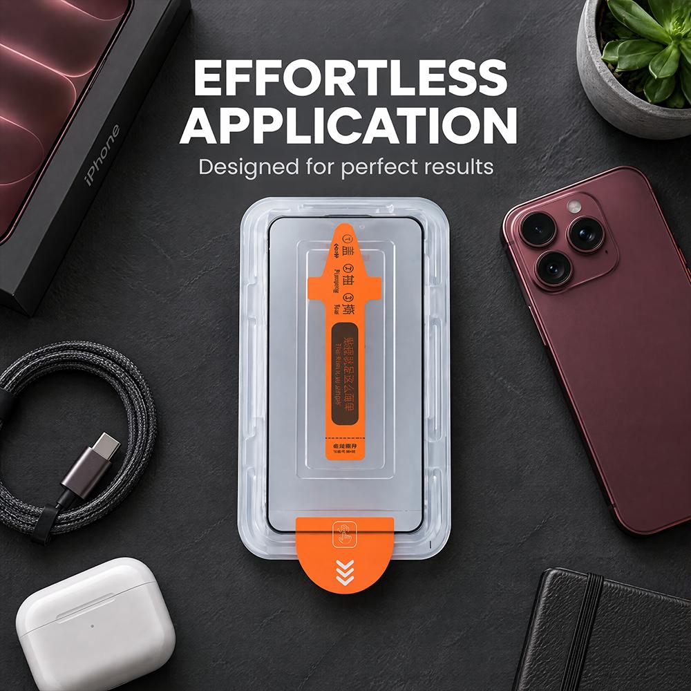 Tempered Glass Screen Protector for iPhone 18 Pro Max/18 Pro 9H HD Clear Full Cover Film with Auto Dust Removal Alignment Tray2