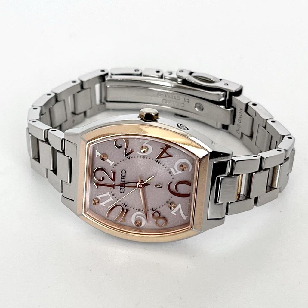Polished Seiko Lukia Excellent Pink Silver Gold S2377 [Working Condition] Ladies' Watch, Radio-Controlled Solar, Condition, Dial
