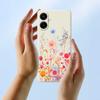 For Samsung Galaxy A07 4G Case Flower Branches Pattern Printing Straight Edge TPU Phone Back Cover