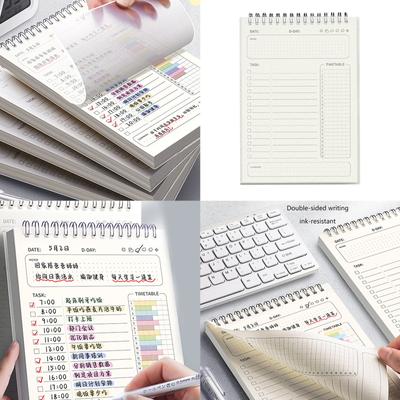 Spiralbindungsplaner, Tages- und Wochenplaner, Notizbuch, akademischer Planer, 160 Seiten, doppelseitig beschreibbar für das tägliche Journaling