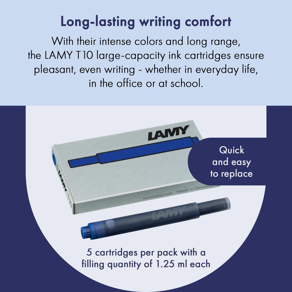 LAMY LT10BL Blue Ink Cartridge for Fountain Pens