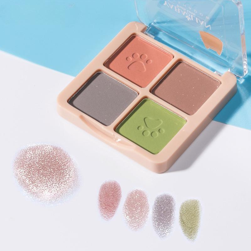 1/4 Χρώματα Pearlescent Παλέτα Σκιών ματιών Ματ Γήινο Χρώμα Σκιά Ματιών Shiny Sequins Eye Shadow Pigments Μακιγιάζ ματιών μεγάλης διάρκειας