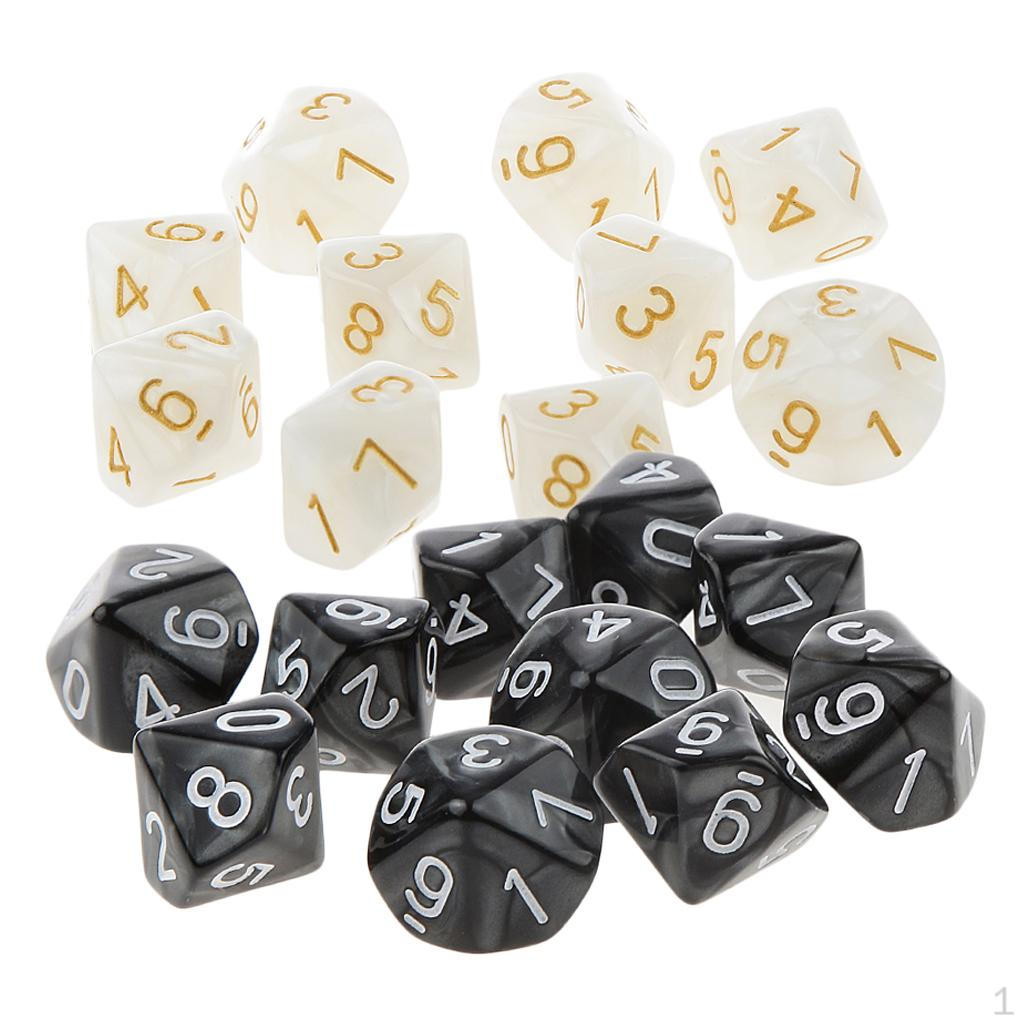 10 Pieces Of Acrylic Sided D10 Game For Board Games