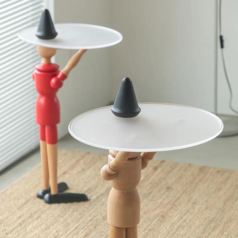 Household Creative Puppet Coffee Table Nordic Living Room Home Solid Wood Sofa Side Few Plastic Tray Light Luxury Bedside Table