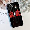 Custodia in TPU Trasparente AC Back In Black DC per iPhone 17 11 12 13 14 15 16 Pro Max 16 Plus Cover