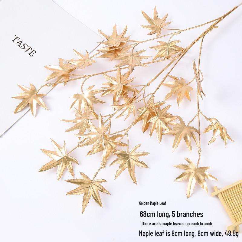 Gold Eucalyptus & Ginkgo Leaves for Wedding, Christmas & New Year Decor