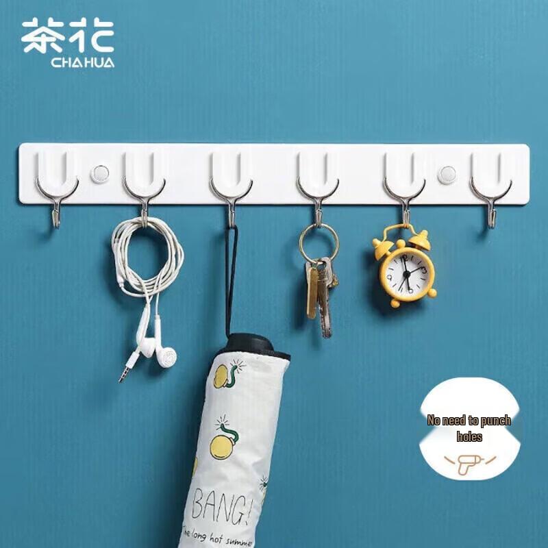 Camellia Nail-Free Bathroom Door Hook Rack