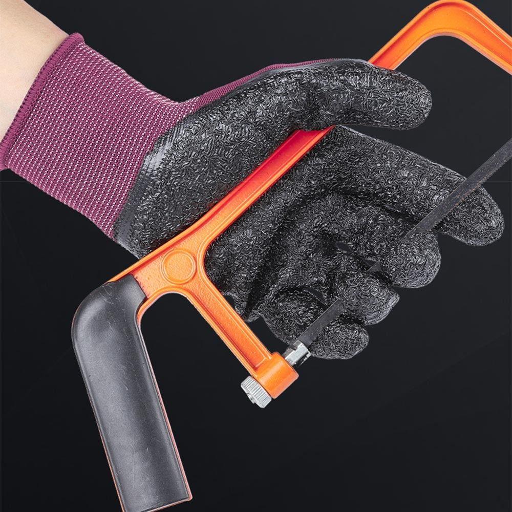 Nylon Rubber Coating Gloves Knitting Protective Elastic Mittens Work Safe Gloves  Daily Handling