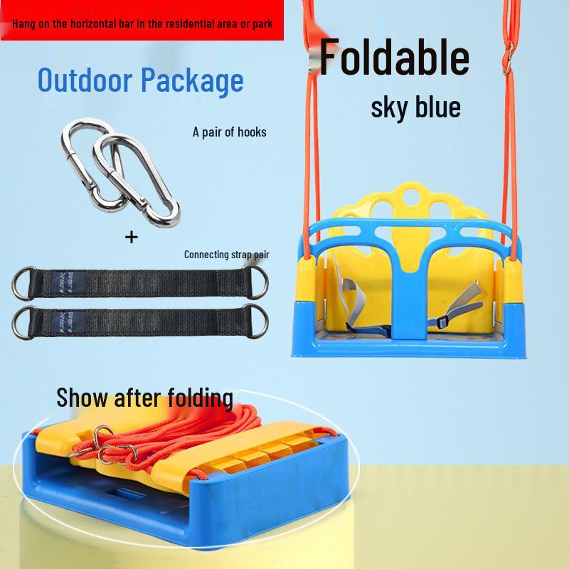 Children's Outdoor/Indoor Hanging Swing Chair with Rope and Single Bar