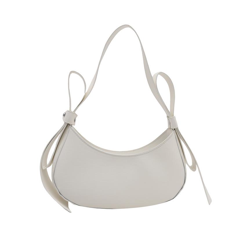 Bag Women's New Popular Niche Design Bow Crescent Bag Premium Texture Portable Messenger Bag Versatile