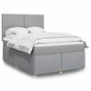 VidaXL Slat Bed Base with Mattress Light Grey 160x200cm Fabric 3293624