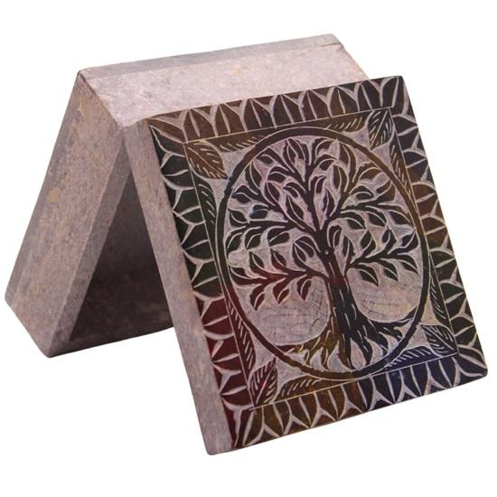 Women's Rectangular Marble 10.16cm Soapstone Jewelry Box