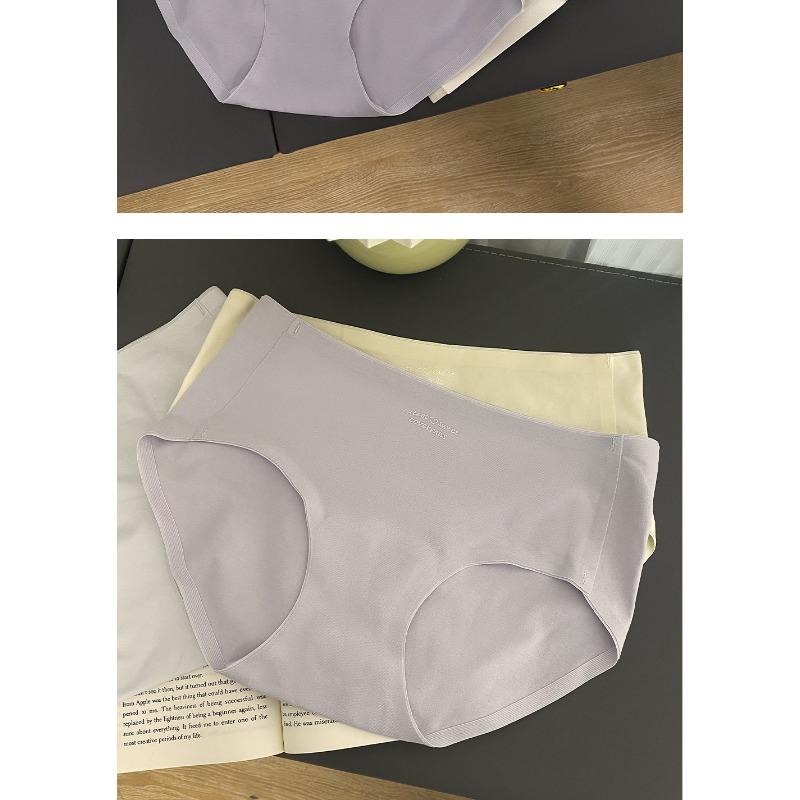 Womens Elongated Crotch Mid Waist Combed Cotton Seamless Antibacterial Underwear