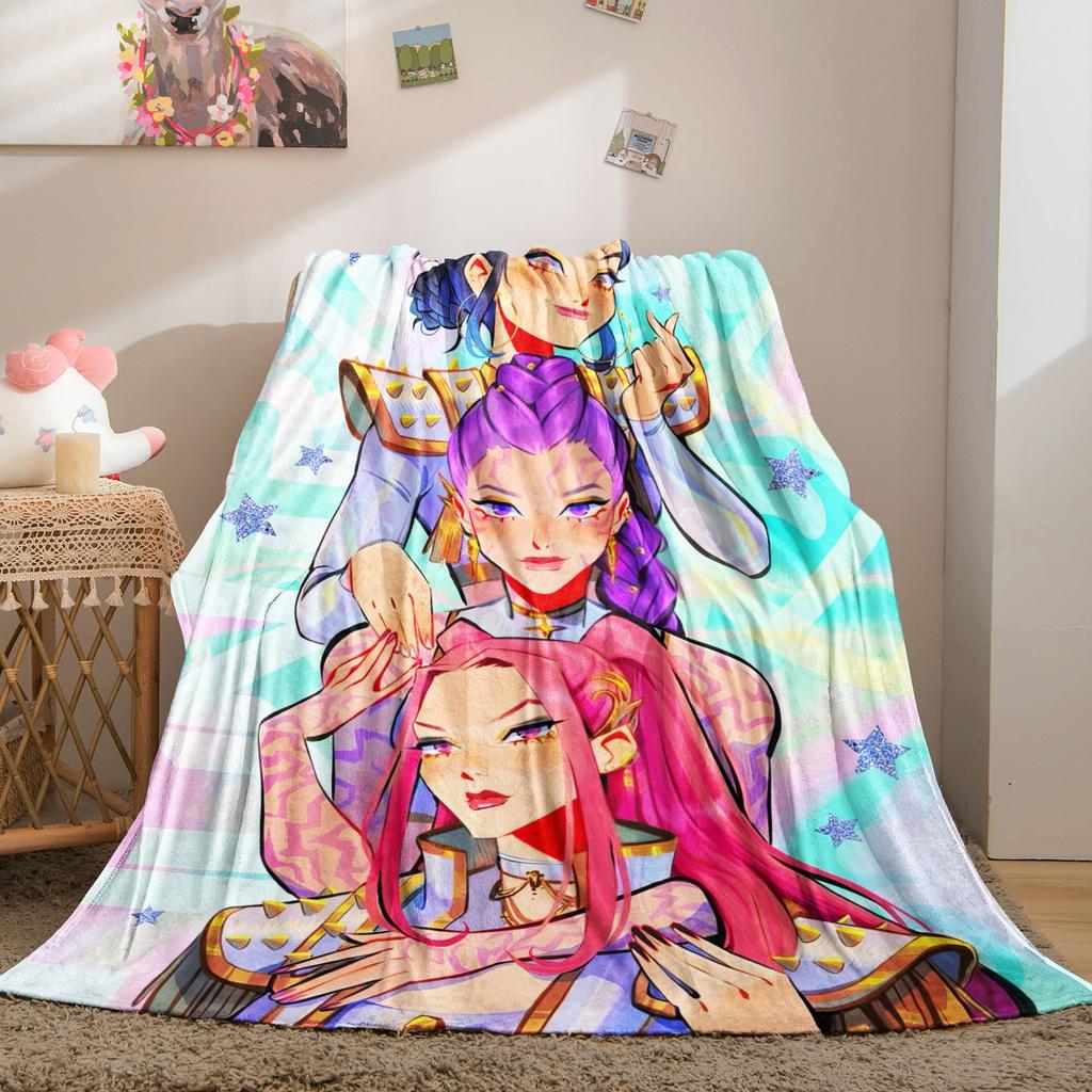 K-Pop Demon Hunters Blanket Hot Anime Flannel Blanket Fan Gift Suitable for Home Leisure Camping Travel Multifunctional Blanket