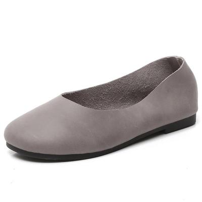 Einfache Zen Handgefertigte Leder Oma Schuhe - Damen Flats mit weicher Sohle für alle Jahreszeiten