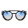 FEISEDY Retro Round Sunglasses Steampunk Vintage Eyewear Light Sunglasses Plastic Frame Leather Wear B2532 Men's Women's