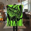 Green Mucus Reaper Print Flannel Blanket,High quality Comfortable for All Seasons,Home Decor,Warmth and Comfort,Perfect for Christmas Gifts