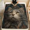 Plush Cats  Print Flannel Blanket, High quality Comfortable for All Seasons, Home Decor, Warmth and Comfort