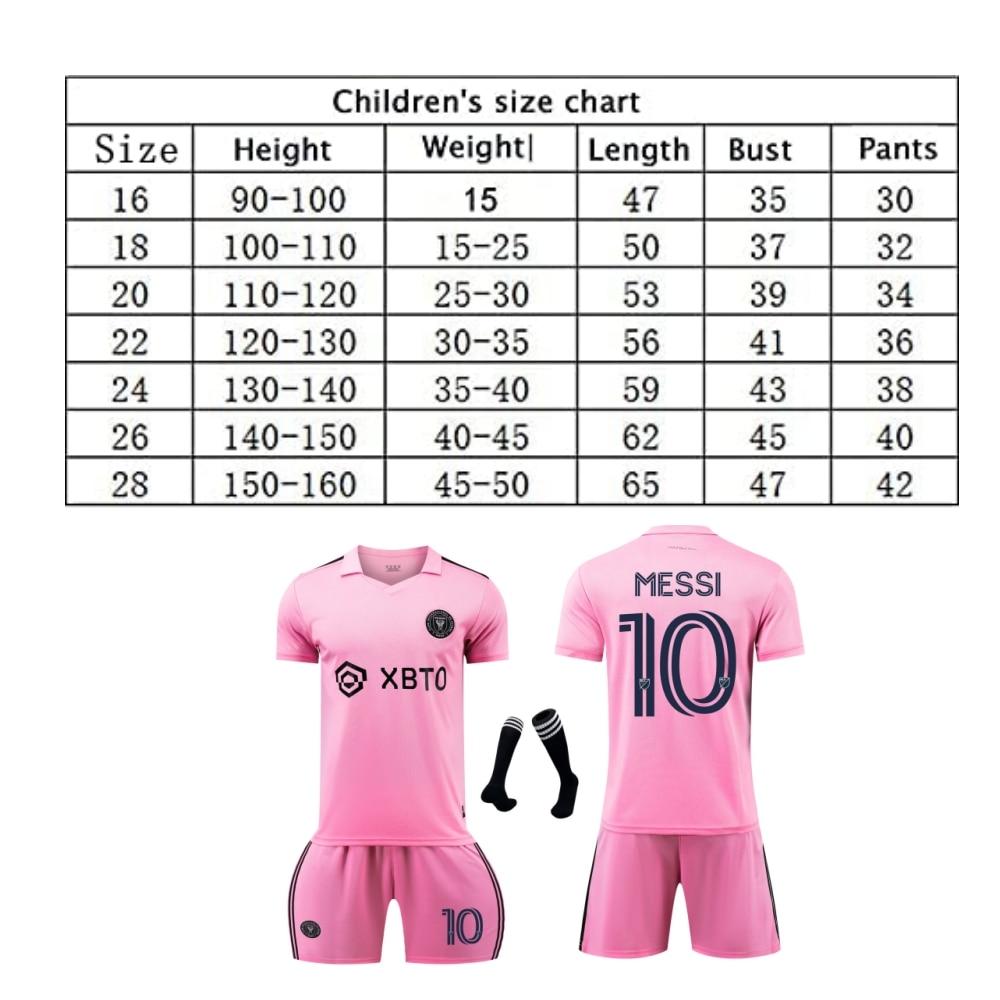 Kinderen Miami Messi Voetbalshirt Set Sneldrogend Ademend Voetbal Trainingsset Kinderen Sportkleding