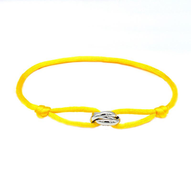 Braccialetto lucky con perline per coppia, amicizia, anelli in acciaio inossidabile, regolabile, impermeabile, braccialetto per amanti per donne, uomini, gioielli