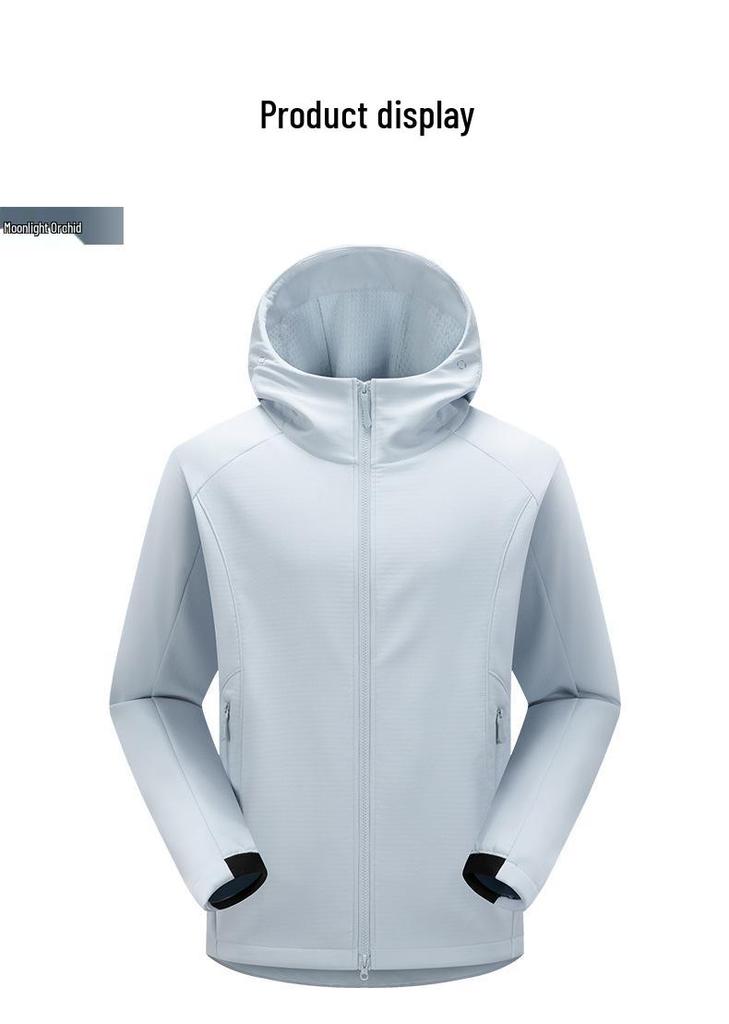 Women's & Men's Lightweight Breathable Windproof Soft Shell Hooded Jacket for Spring/Autumn Hiking & Mountaineering