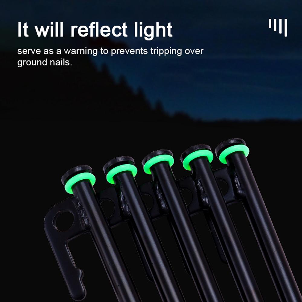 Outdoor Camping Zelt Erdnagel Leuchtschlaufe Silikon O-Ring Fluoreszierende Schlaufe Nachtangeln