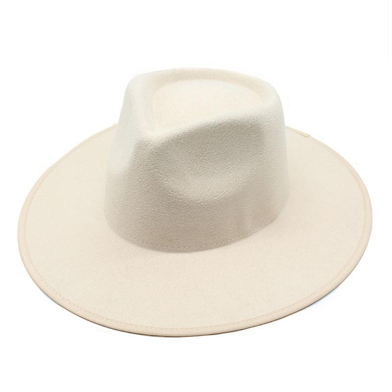 Retro Jazz Top Woolen Top Hat Women'S Versatile Hemming Jazz Hat Casual Trend Hat