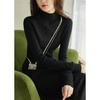 Women's Sweaters - Korean Style Large Size Womens Half Turtleneck Knitted Sweater Long Sleeve Autumn Winter Solid Color Tops T Shirt Bottoming Shirt