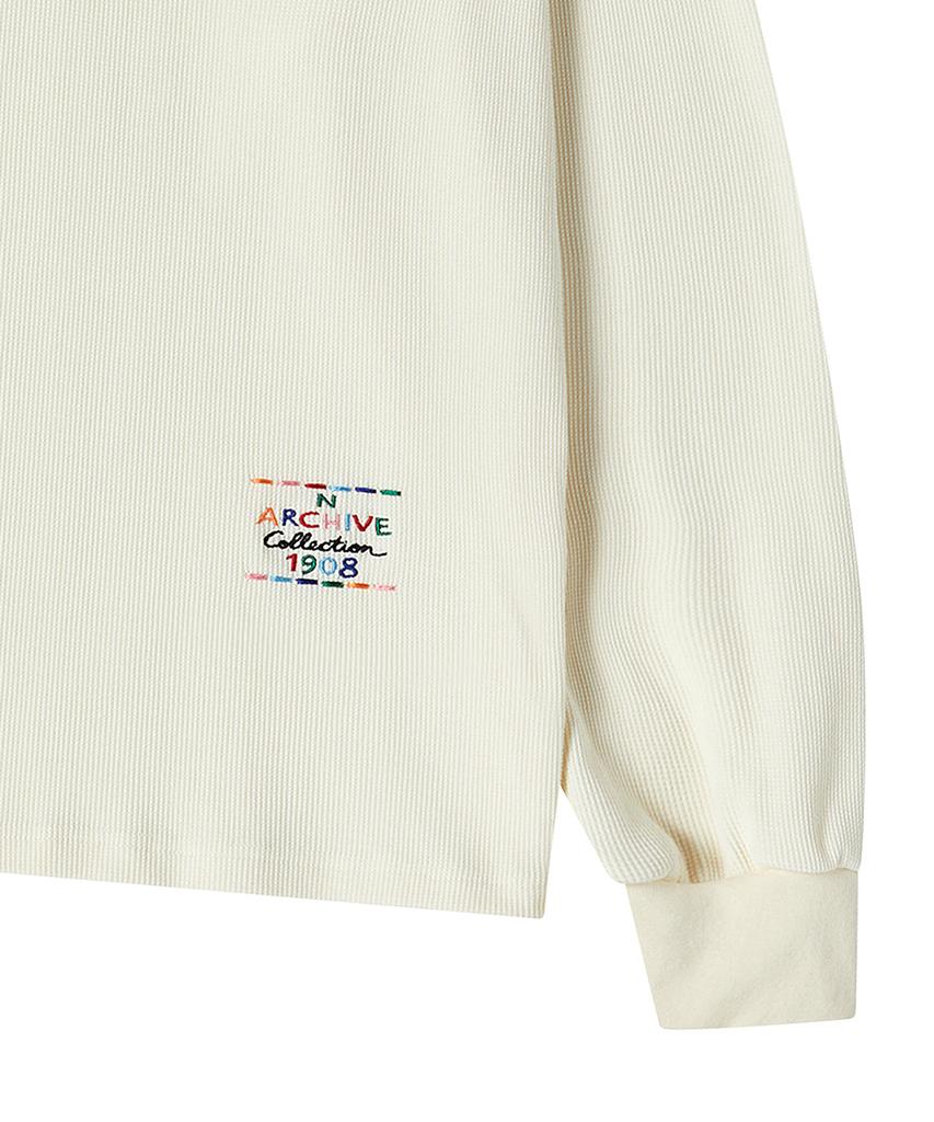 BEYOND CLOSET [Collection Line] Modern Art Stitch Long Sleeve Ivory