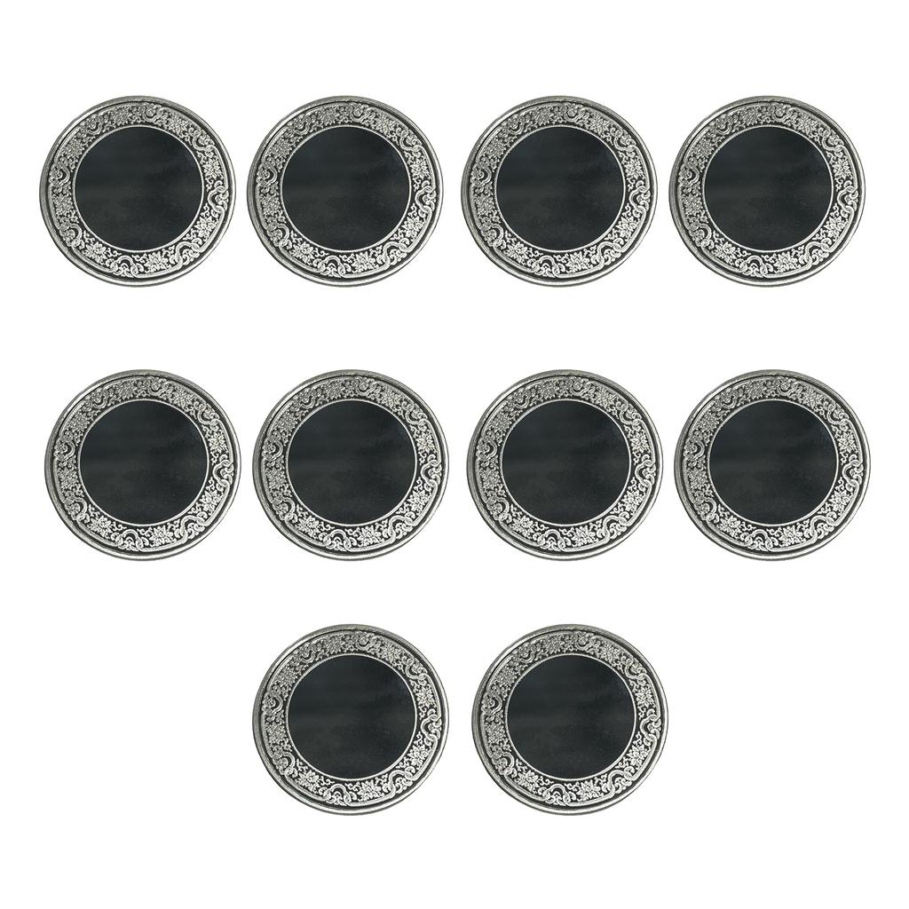 Pack of 10 Blank Engraving Coin 40mm Solid Metal Plated Flower Edged Coin with Protective Box for Customizable Crafts