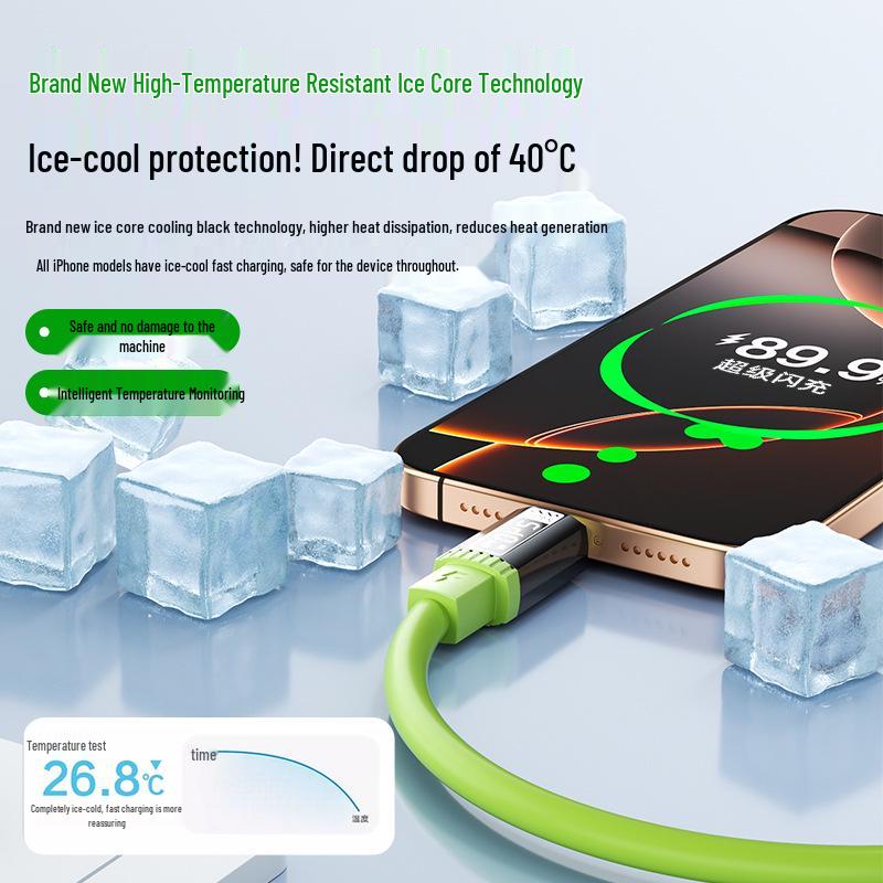 Super Fast Charging 6A Liquid Silicone Type-C Multi-functional Thickened Data Cable