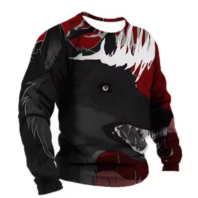 Мужские толстовки с капюшоном весна-осень толстовки с 3D-принтом в виде животных модная — фото 5