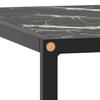Coffee Table in Black with Black Marble Effect Glass 80 x 80 x 35 cm